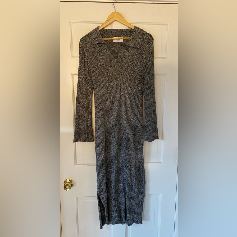 NWT Legoe Heritage Polo Ribbed Midi Dress Long Sleeve Maternity, size small (1)